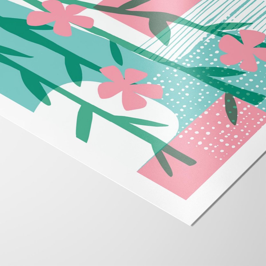 Plakat bez ramy 21x30 - Rozkwitające Harmonie Form - abstrakcyjne pastelowe kwiaty, nowoczesna sztuka