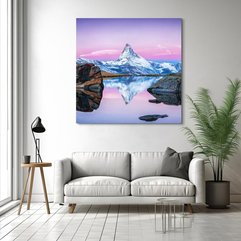 Obraz na płótnie 60x60 - Wielkość górskiego krajobrazu - lodowiec, góry