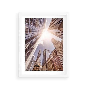 Plakat w ramie 30x40 - Oczami artysty - miasto, perspektywa - rama biała