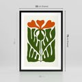 Plakat w ramie 50x70 - Minimalistyczny Urok Kwiatu - kwiat, sztuka nowoczesna - rama czarna