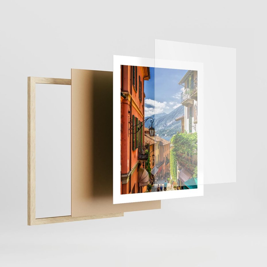 Plakat w ramie 40x50 - Tropienie Nieskończoności - uliczka, perspektywa - rama drewno