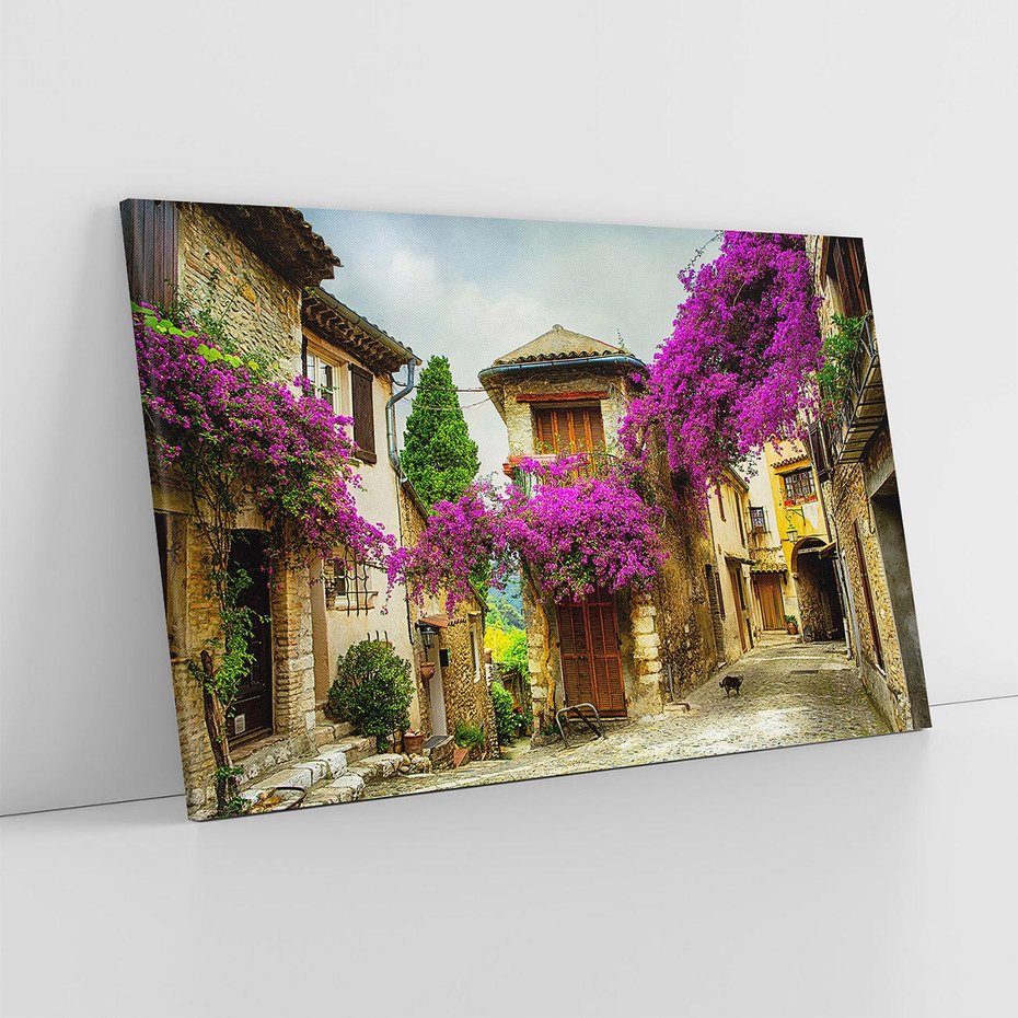 Obraz na płótnie 120x80 - Urok francuskiej uliczki - Francja, uliczka