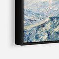 Obraz w ramie 100x70 - Majestat Błękitnych Szczytów - olejny obraz, górski pejzaż - rama czarna
