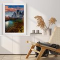Plakat bez ramy 21x30 - Jezioro wśród majestatycznych gór - jezioro, góry