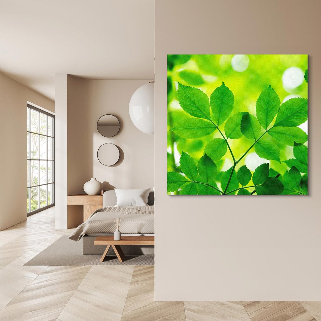 Obraz na płótnie 70x70 - Magia liści - liście, drzewo