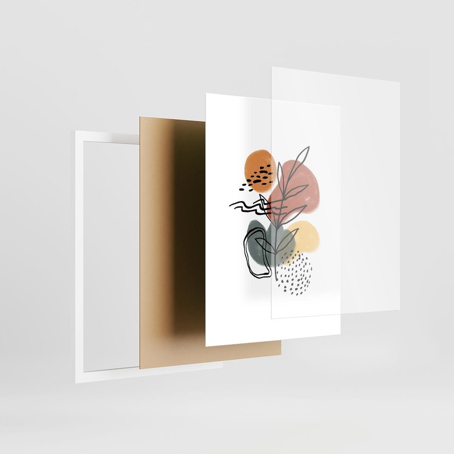 Plakat w ramie 30x40 - Bezgraniczne Przenikania - abstrakcja, sztuka nowoczesna - rama biała