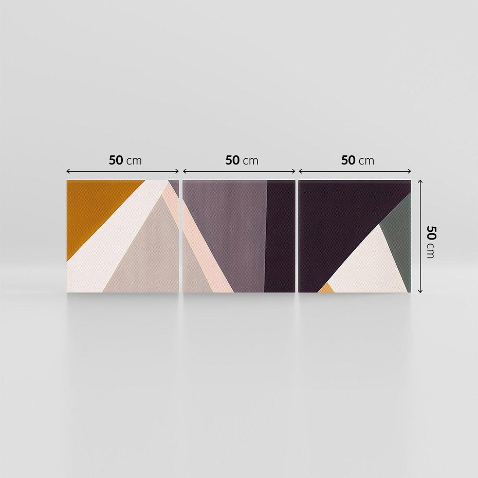 Obraz na płótnie 150x50 - Trójkąty Wnętrz - abstrakcja, geometryczne kształty