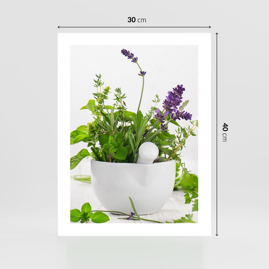 Plakat bez ramy 30x40 - Kwiaty i zioła w restauracji - kwiaty, zioła