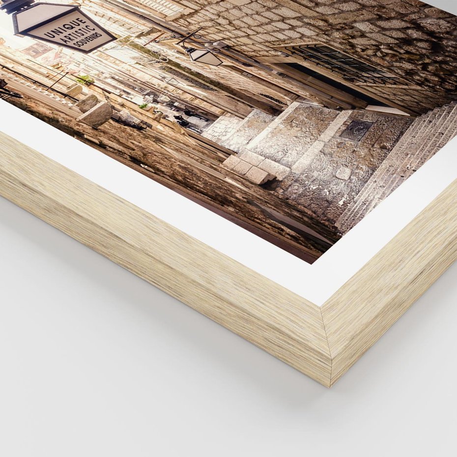 Plakat w ramie 40x50 - mistyczna podróż - uliczka, perspektywa - rama drewno