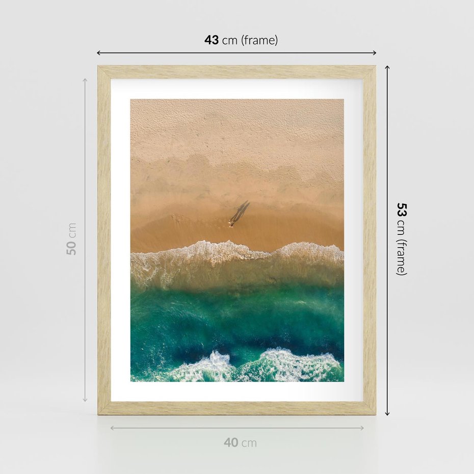Plakat w ramie 40x50 - Nadbrzeżna Harmonia - plaża, morze - rama drewno