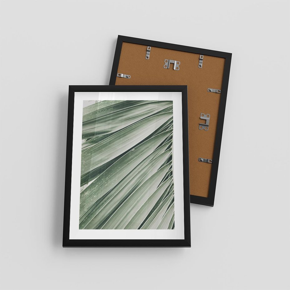 Plakat w ramie 30x40 - Tropikalna Oaza - zielony liść palmy, zieleń - rama czarna