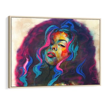 Obraz w ramie 70x50 - Bujna Ekspresja - grafika komputerowa, przypomina obraz olejny - rama drewno