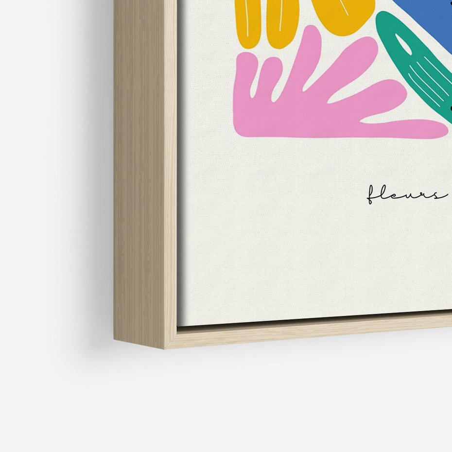 Obraz w ramie 50x70 - Kolorowe Spektrum - abstrakcyjny plakat, niebieski kot - rama drewno