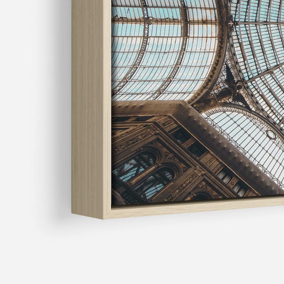 Obraz w ramie 100x70 - Magia Sklepienia - sklepienie, szklany dach - rama drewno