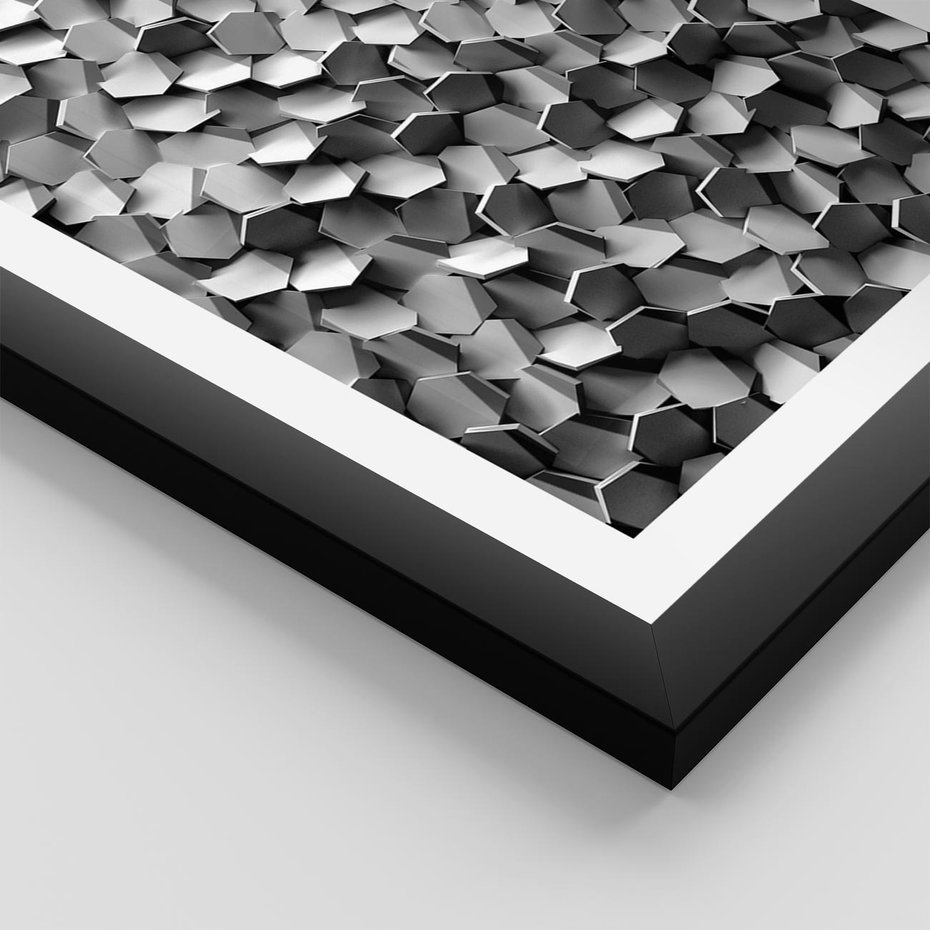 Plakat w ramie 40x50 - Odkryj głębię sztuki - graficzne, 3D - rama czarna