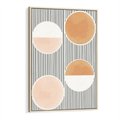 Obraz w ramie 50x70 - Przenikające Kształty - abstrkacyjna nowoczesna sztuka, koła okręgi - rama drewno