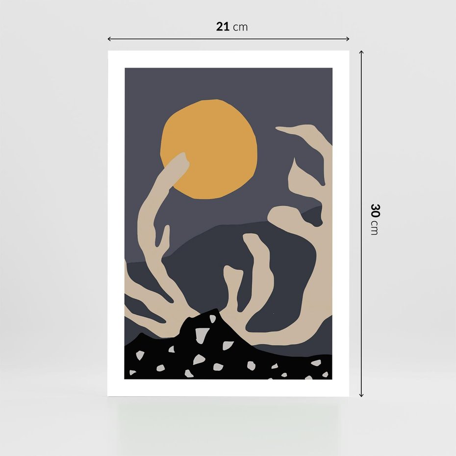 Plakat bez ramy 21x30 - Tajemniczy Księżyc - nowoczesna sztuka, plakat