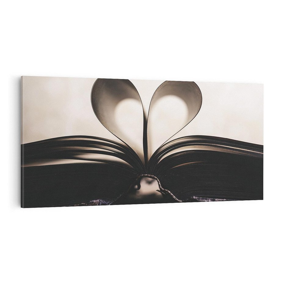 Obraz na płótnie 100x50 - Książka - Serce Retro - ksizka, serce