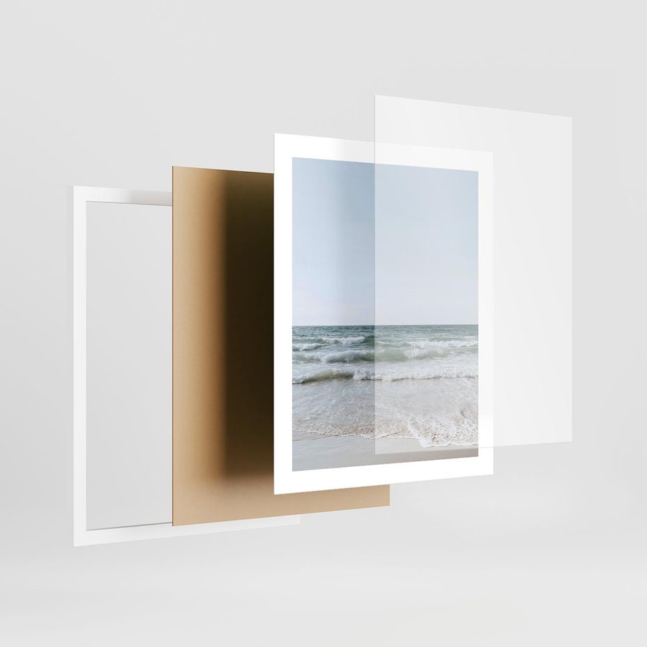 Plakat w ramie 40x50 - Spokój nad Brzegiem - plaża, morze - rama biała