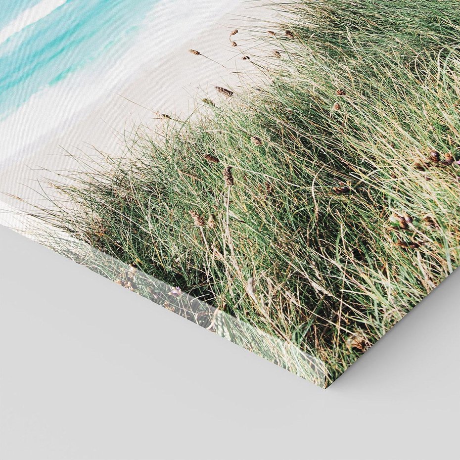 Obraz na płótnie 60x60 - Harmonia Natury - widok z wydm, wydmy porośnięte trawami