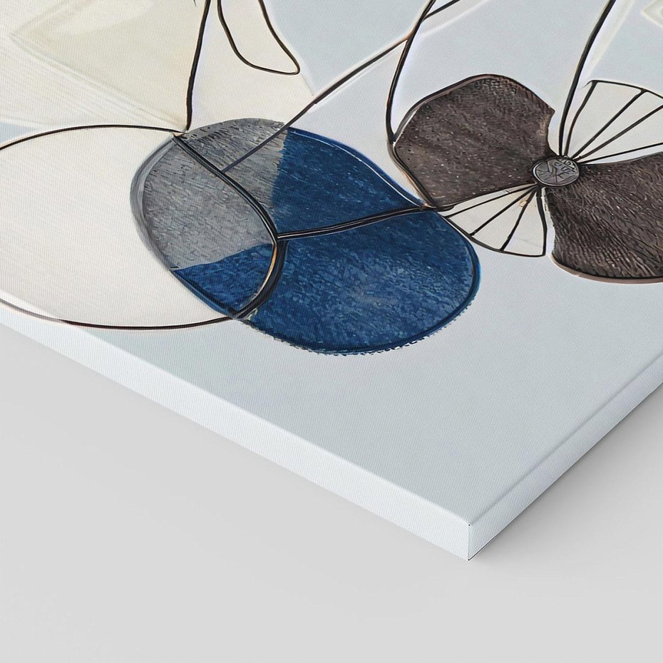 Obraz na płótnie 120x80 - Plamy w Niebieskim - sztuka abstrakcyjna, linie