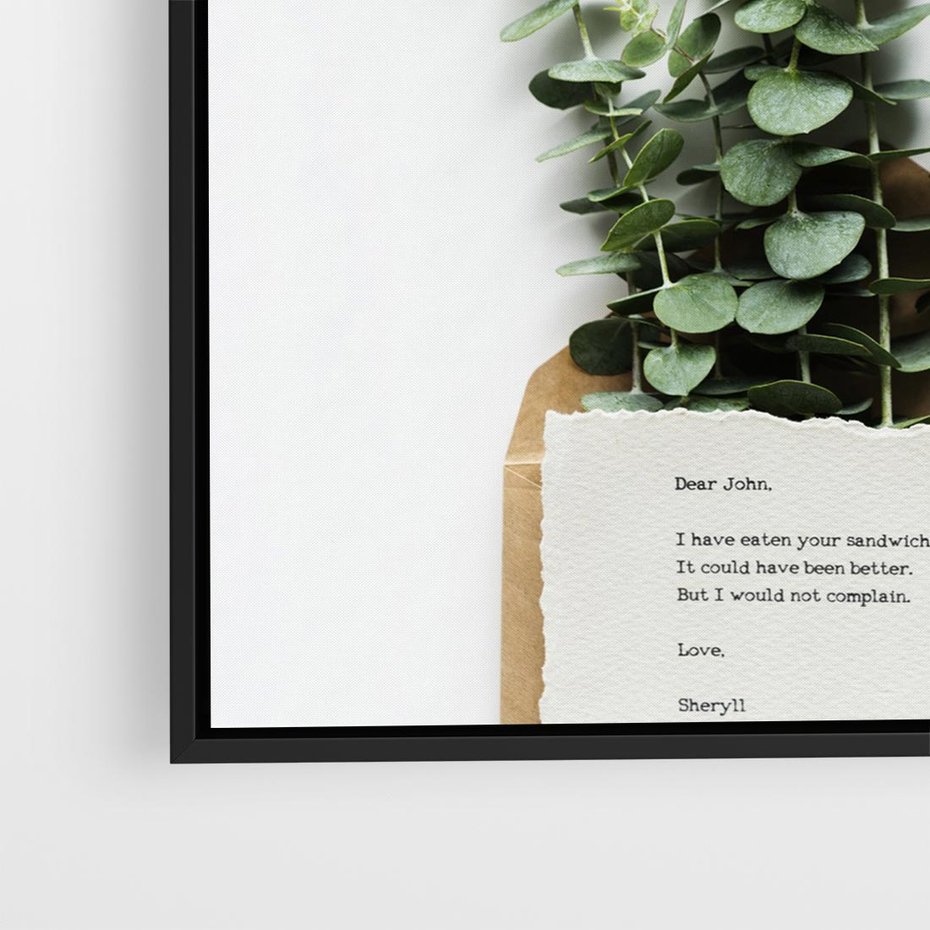 Obraz w ramie 50x50 - Eukaliptusowa harmonia - eukaliptus, liście - rama czarna