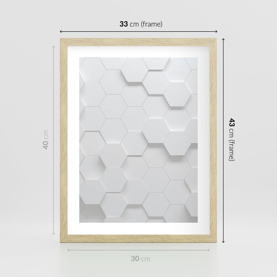Plakat w ramie 30x40 - Intrygujący Wymiar - geometria, 3D - rama drewno
