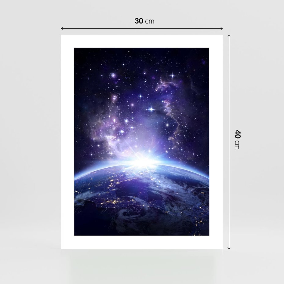 Plakat bez ramy 30x40 - Podróż w kosmiczną przestrzeń - kosmos, ziemia