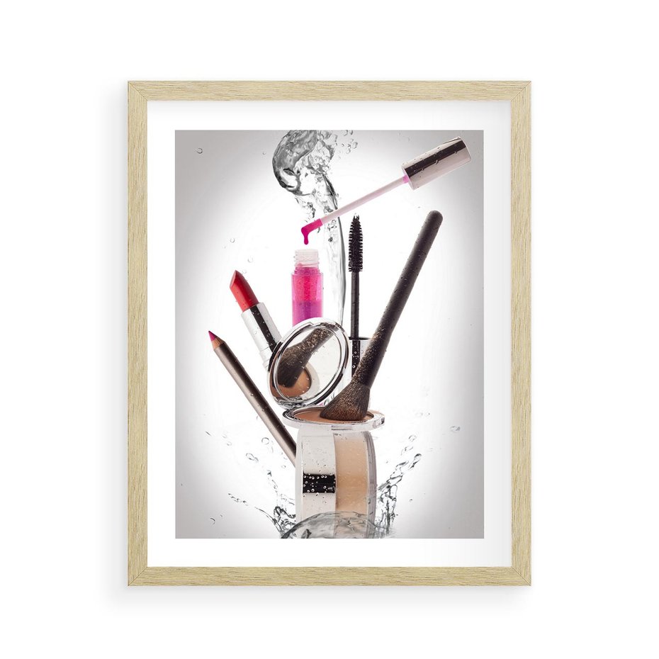 Plakat w ramie 40x50 - Moda, makijaż i relaks - moda, makijaż - rama drewno