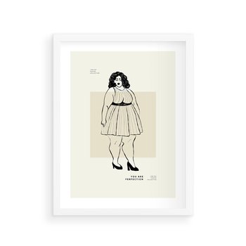 Plakat w ramie 40x50 - Ekspresja Wewnętrznych Emocji - kobieta, samoakceptacja - rama biała