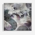 Obraz w ramie 50x50 - Nocne opowieści w barwach - typografia, abstrakcja - rama biała