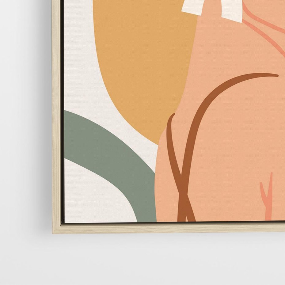 Obraz w ramie 50x50 - Kobieca Przenikliwość - nowoczesny plakat, styl retro - rama drewno