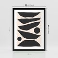 Plakat w ramie 30x40 - Modernistyczna Abstrakcja w Czerni i Bieli - abstrakcja, czarno biała grafika - rama czarna