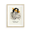 Plakat w ramie 30x40 - Sztuka Kobiecej Osobowości - nowoczesna grafika, kobieta - rama drewno