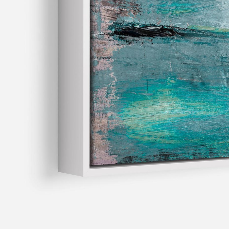 Obraz w ramie 50x50 - Odbicie utraconych barw - abstrakcja, niepokój - rama biała