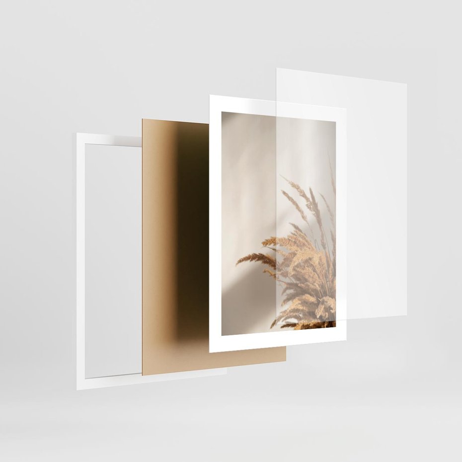 Plakat w ramie 30x40 - Swobodne trawy boho - boho, suche - rama biała