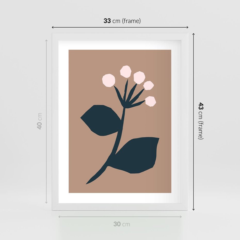 Plakat w ramie 30x40 - Rozbijające Granice - abstrakcyjny obraz, plakat - rama biała