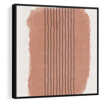 Obraz w ramie 50x50 - Rozmyte Widzenia - abstrakcyjna akwarelowa plama, nieregularne kreski - rama czarna