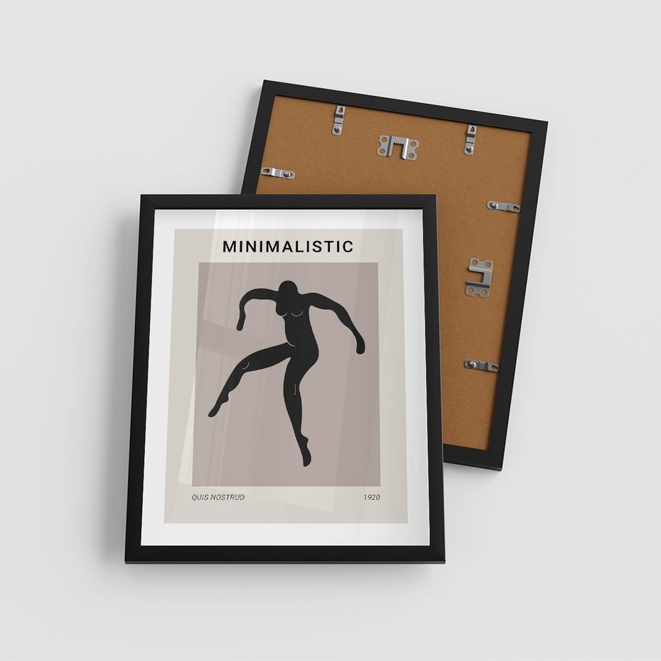 Plakat w ramie 40x50 - Sztuka Nowoczesności: Minimalistyczny Plakat - modern art, minimalistyczny plakat - rama czarna