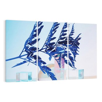 Obraz na płótnie 120x80 - Intensywny Kolor Natury - liście, kobalt