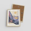 Plakat w ramie 30x40 - Ponad Szczytami - pastelowy krajobraz, nowoczesny plakat - rama drewno