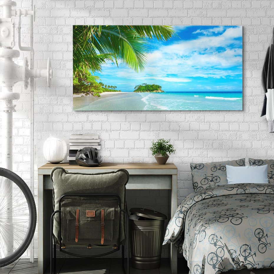 Obraz na płótnie 120x60 - Ucieczka do Raju - wyspa tropikalna, plaża