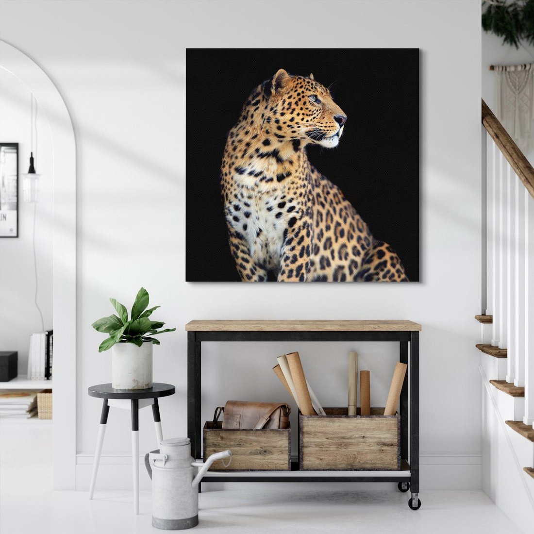 Obraz na płótnie 50x50 - Elegancja Jaguarowej Pantery - jaguar, pantera