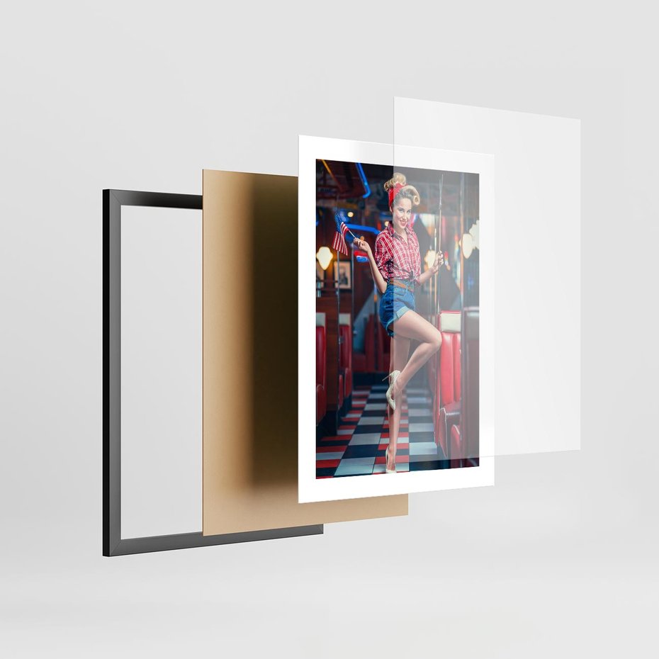 Plakat w ramie 30x40 - Czas Wstecz - retro, restauracja - rama czarna