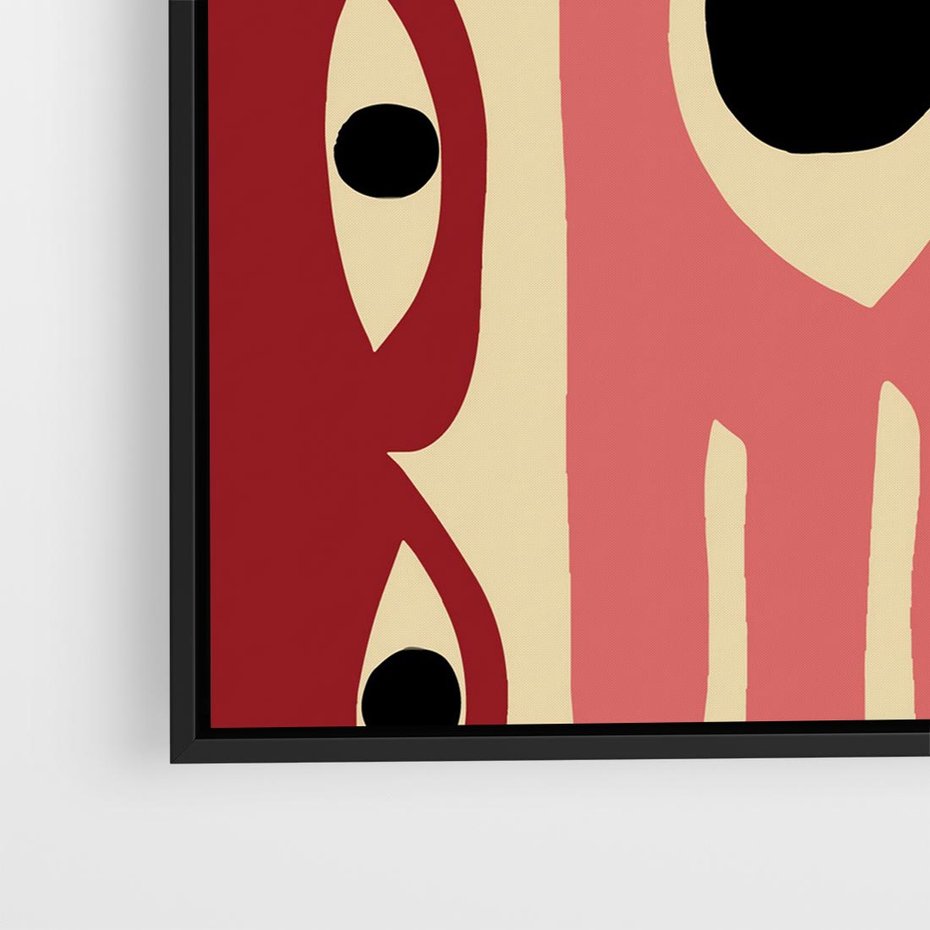 Obraz w ramie 50x50 - Migotliwe Kształty - abstrakcyjny obraz, boho styl - rama czarna