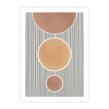 Plakat bez ramy 21x30 - Taniec Linii - abstrakcyjna nowoczesna sztuka, koła okręgi