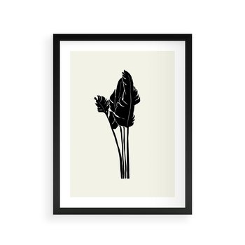 Plakat w ramie 50x70 - Elegancja Palm - nowoczesna sztuka, minimalistyczny styl - rama czarna