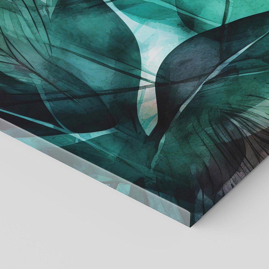 Obraz na płótnie 120x60 - Zieleń Tropików - tropikalne zielone liście palmy, monstera