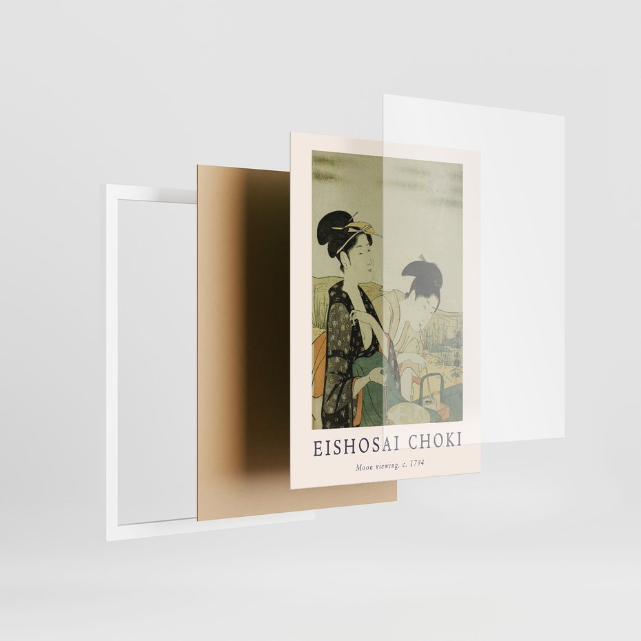 Zestaw obrazy w ramie 30x40 galeria - Japonia, sztuka, Choki, orient - rama biała