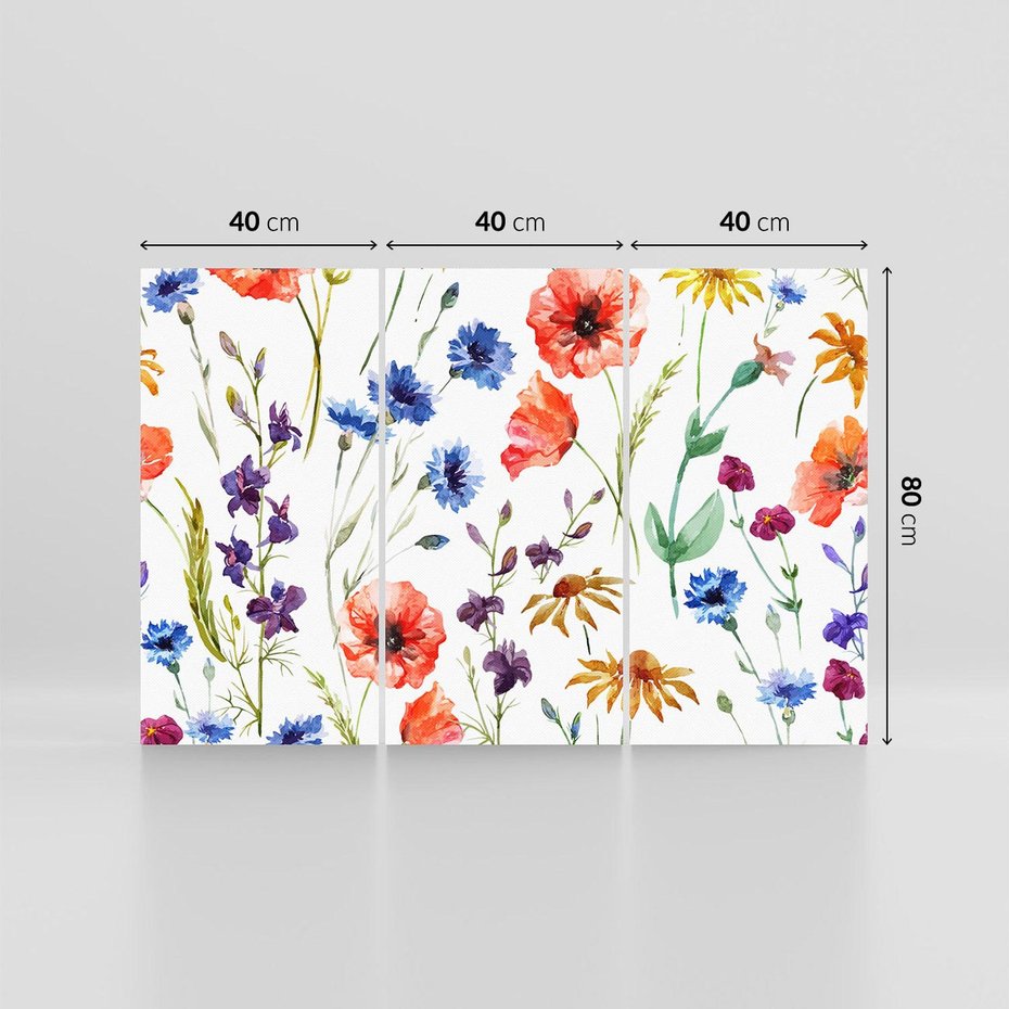 Obraz na płótnie 120x80 - Kwiatowe radości na łące - kwiaty, łączka